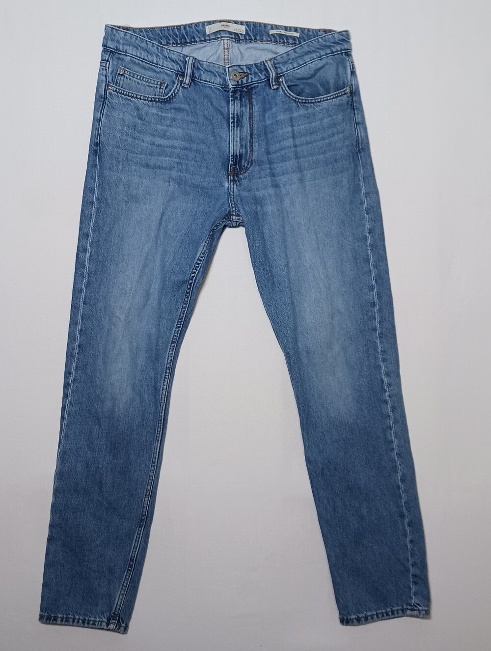 Mango MNG Man Bob Slim Straight Jeans 34X32 Medium Blue Wash Denim